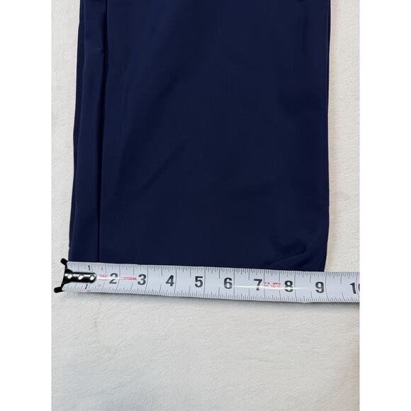 Theory Wide Leg Trousers Navy Blue Flat Front High Waist Modern Prep Women's 10 - Picture 9 of 9